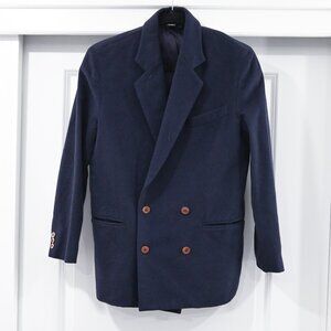 J. Crew Size 4 Double Breasted Navy Wool Cashmere Blazer